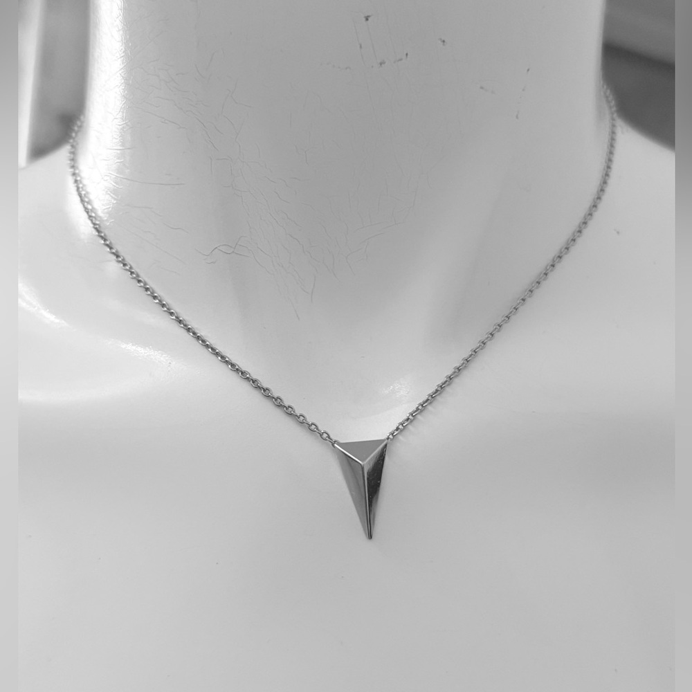 New Alexis Bittar Silver Pyramid Pendant necklace